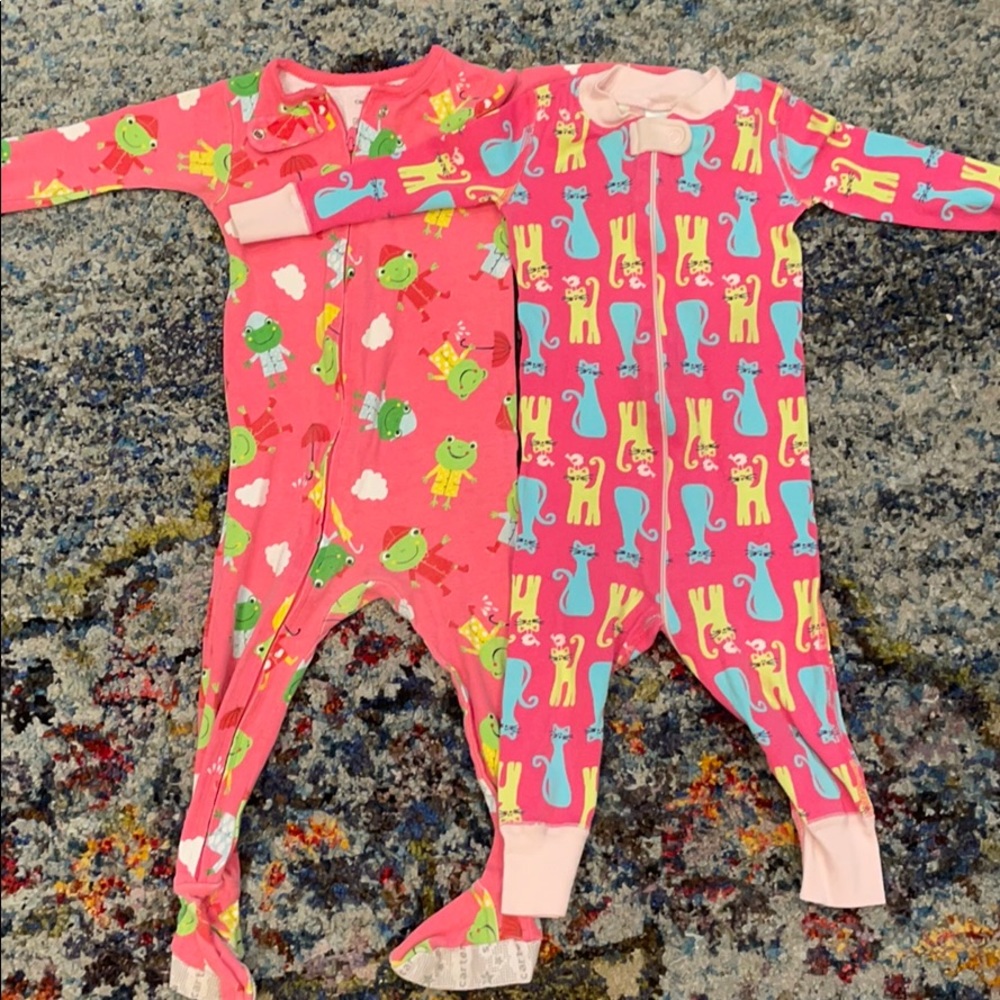 Two 18 month zip up pjs